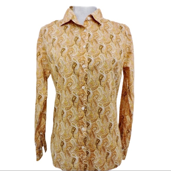 J. Crew Tops - The Perfect Shirt by J. Crew Yellow Paisley